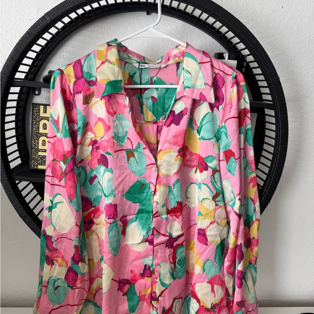 Zara Multicolor Floral Blouse